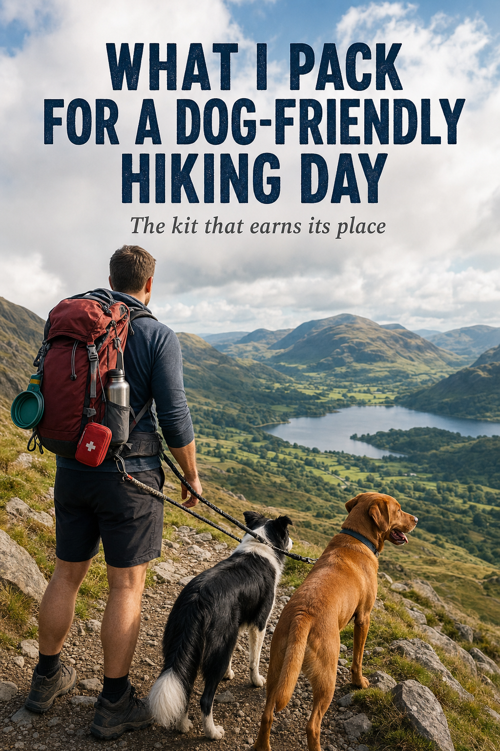 Hiking with two dogs